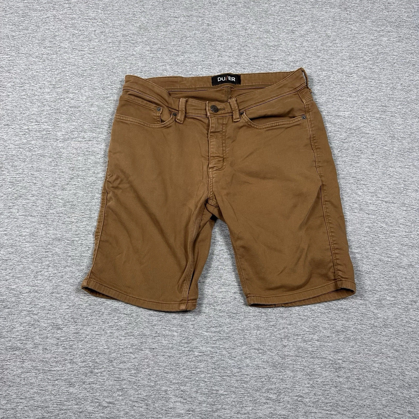 Du/er Duer Shorts Mens 33 Brown N2X Slim Fit 9'' Inseam Stretch Outdoor Travel