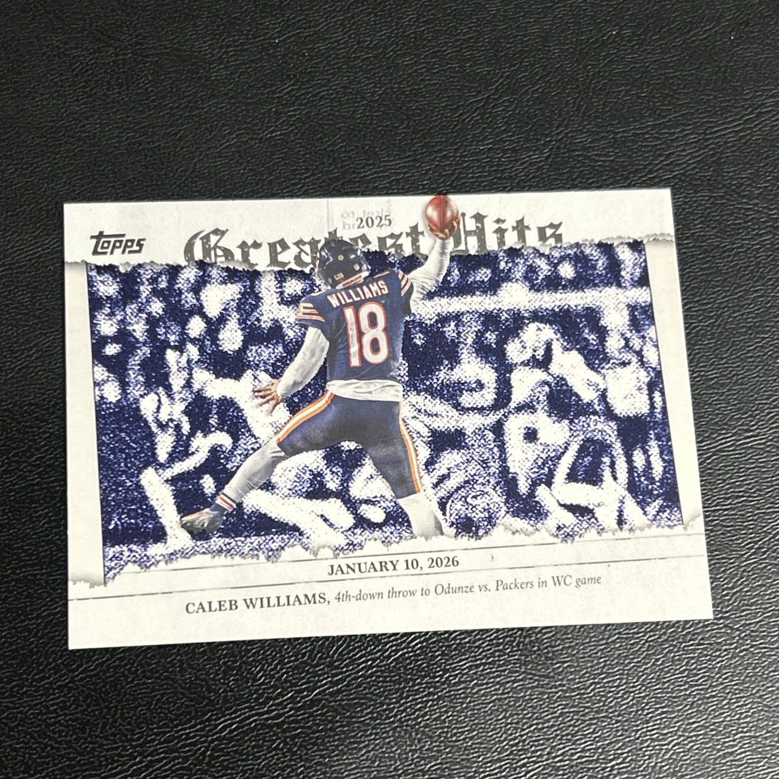 2026 Topps Flagship Greatest Hits Caleb Williams #25GH-CW Chicago Bears NFL