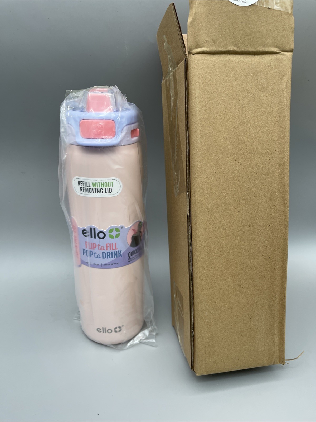 Ello Pop & Fill Stainless Steel Water Bottle 22oz Brand New