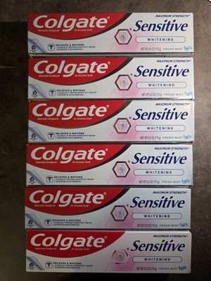 Lot of 6: Colgate Sensitive Whitening Toothpaste Fresh Mint Gel 6oz EXP 7/26+
