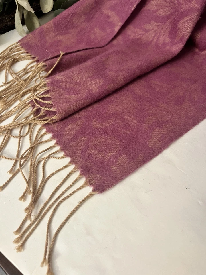 Bufanda suave 100 % cachemir chal envolvente 74x40 púrpura cachemir flecos Foto 4 de 4