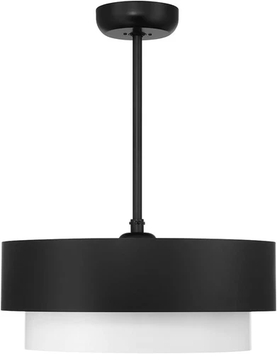 Diana Fandelier Mid-Century Chandelier Ceiling Fan, Matte Black - Picture 5 of 6
