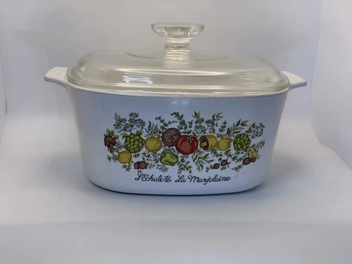 Corning Ware Spice of Life A-3-B 3 Qt Casserole Dish w/ Pyrex A-9-C Lid Vintage