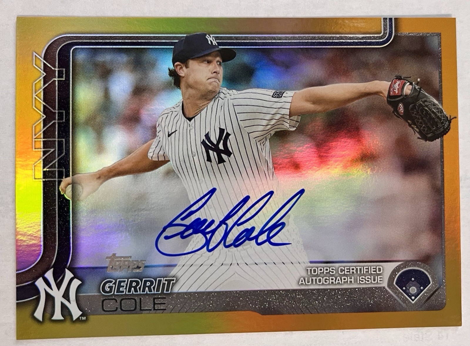 2025 Topps Series 1 Gerrit Cole Flagship Real One Auto Gold Parallel /50