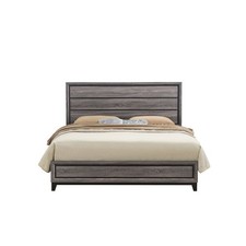 Rustic Transitional Kate Grey Queen Bed, Foil Grey