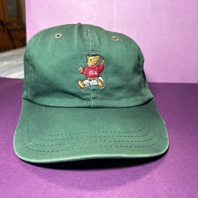 Vintage 1990S Polo Ralph Lauren Sitting USA Bear Sport Hat Cap
