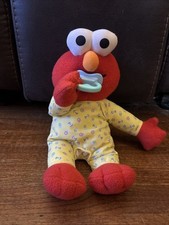 Sesame Street Vintage Elmo Plush Yellow Pajamas Baby Soother Comfort Toy