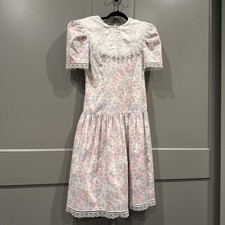 Vintage Jessica McClintock Gunne Sax Floral Lace Dress Girls Size 10