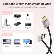 RIIEYOCA 4K Short HDMI to HDMI Coiled Cable, 90 Degree Upward Angle 18Gbps High