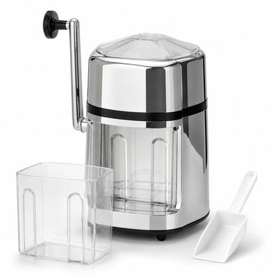 Manual Ice Crusher Hand Crank, Adjustable Crushed Ice Maker with Stainless St...