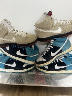 Three Pairs of Nike Dunk Pro SB High Send Help 9, 9.5, Nike Dunk SB Black Ship 9