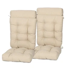 Aoodor 2pcs Tufted Rocking Chair Cushion Seat Cushion Set w/Ties & Neck Pillow