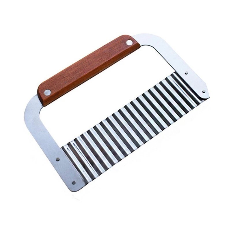 Stainless Steel Crinkle Wavy Cutter Potato Chip French Fry Slicer Kitchen Tool