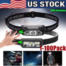 Rechargeable LED Headlamp USB Flashlight Waterproof Head Lamp Torch For Camping