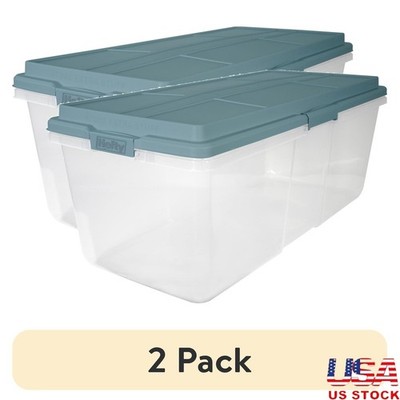 Durable Stackable Clear Storage Bins Large Capacity Household Organizers W/ Lids
