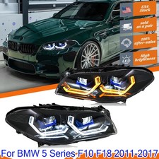 2x Upgrade Full Led Headlights For Bmw 5 Series F10 F18 2011-2017 Halogen Xenon