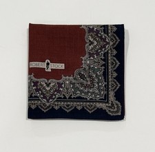 MEN HANDKERCHIEF VINTAGE RED PAISLEYS CLASSIC COTTON POCKET SQUARE 18.5  