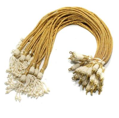 Pack of 12 Pcs Adjustable Pearl Necklace Back Rope Dori Gold for Jewelry