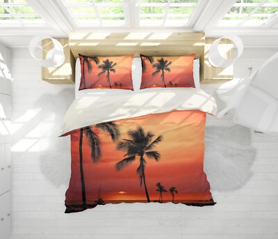 3D Tree Sky Sunset Landscape Quilt Cover Set Bedding Sets Pillowcases Queen 9