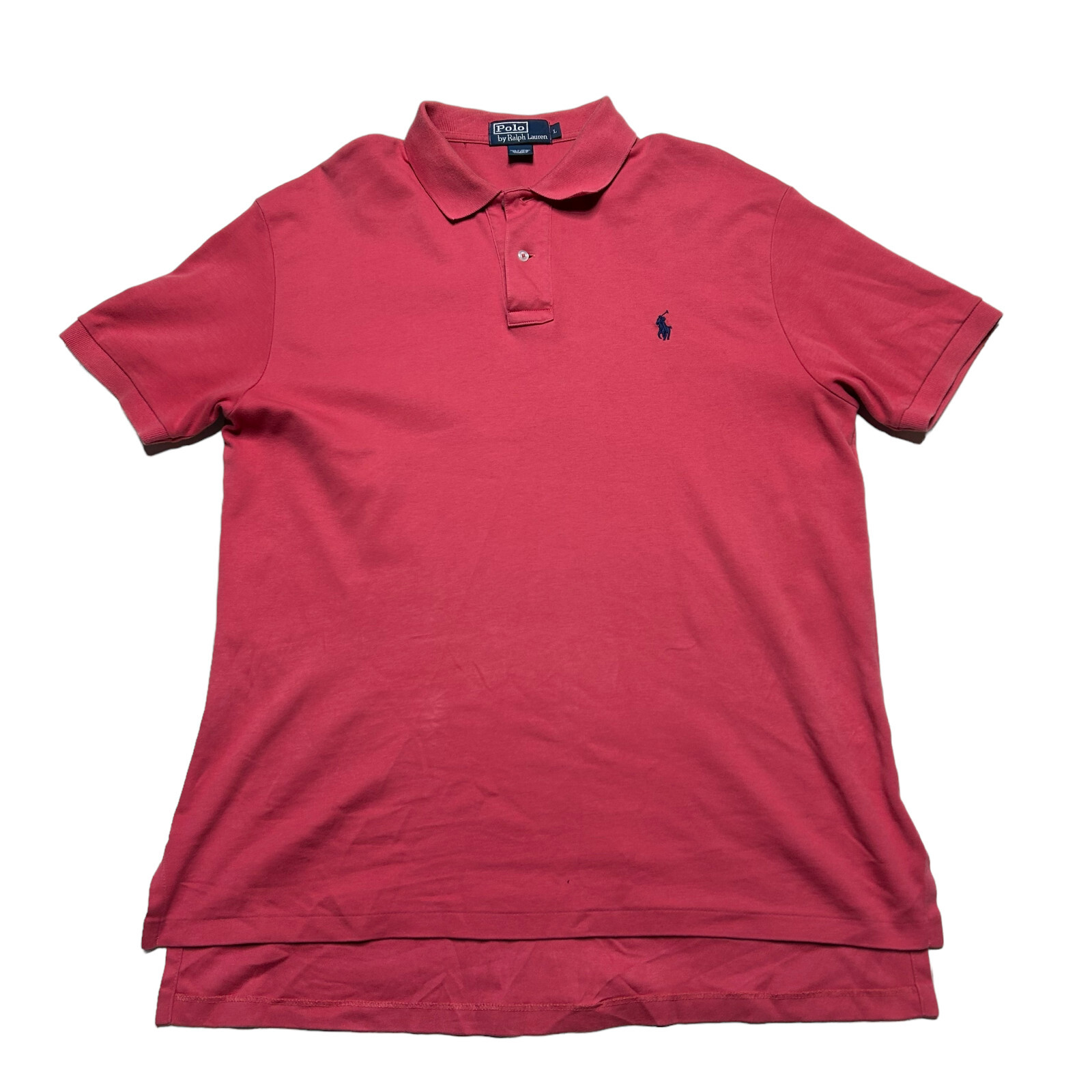 Polo Ralph Lauren camicia uomo grande rossa manica corta blu pony casual rugby