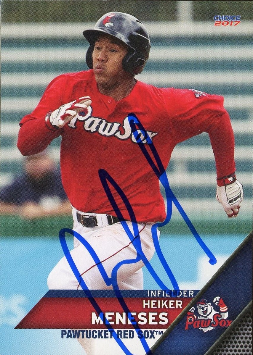 2017 Pawtucket Red Sox HEIKER MENESES Signed Card autograph AUTO