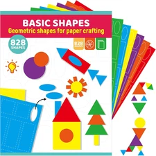 828 Creative Paper Shapes Basic Shapes Pack - Circles, Triangles, Squares, Ovals