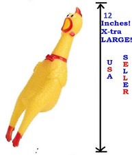 12" Inch X-Large Pet Dog Rubber Chicken Chew Squeeze Screaming Squeaky Toy
