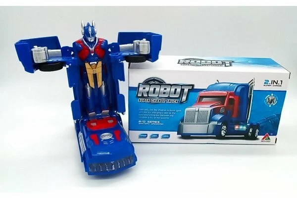 9" Transforming Robot Truck- 2 in 1 Lights Sound- Bump n Go Action Kids Toys - Image 2 of 4