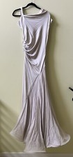 Leeang Collection Nude Beige Drape One Shoulder Gown Formal Dress - Sz 42 - EUC