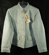 Womens 6 Chadwicks Mint Green Semi Fitted Leather Jacket Coat - Nwt