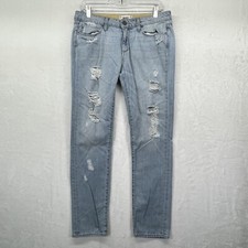 Paige Naomi Destroyed Light Wash Skinny Jean Women  s Size 27