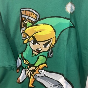 Nintendo Legend of Zelda T Shirt XXL Link Sword Video Game Snes Green Nes