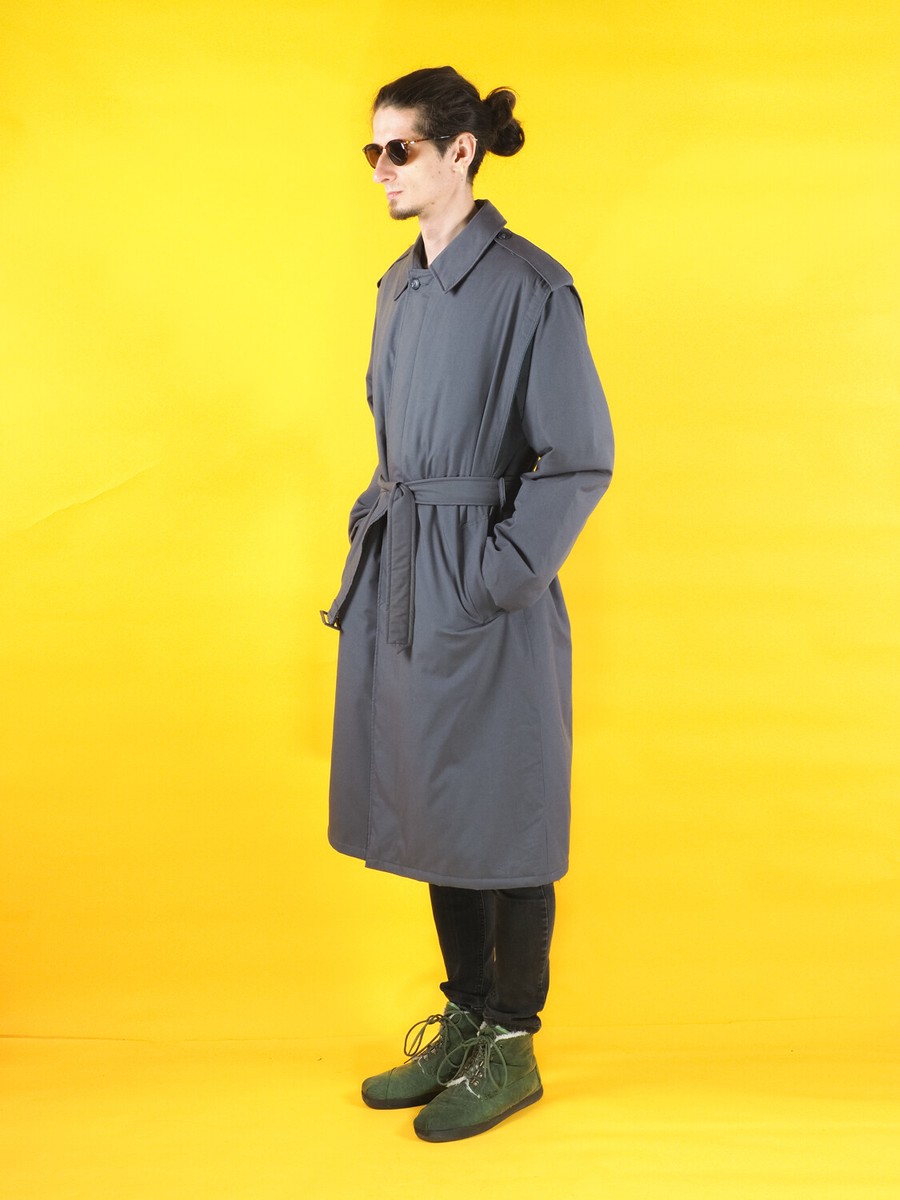 Vintage Oratop gray men trench coat/ Winter overcoat/ Finnish