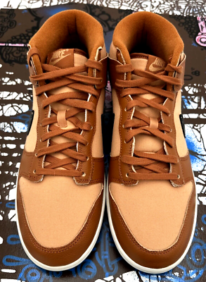 NEW NIKE DUNK MID AMBER BROWN BLACK RUSSET Men display picture 1
