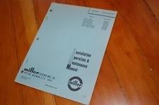 MILLER WELDER MHG MHC MHF E F B 35B Owner Maintenance Operator Operation Manual