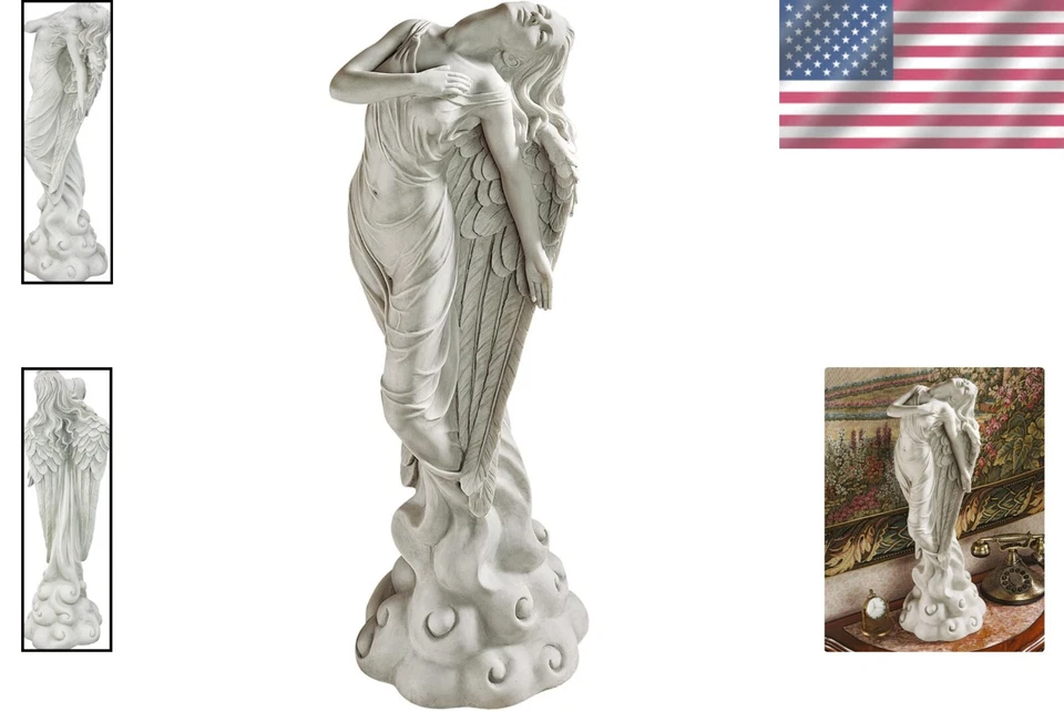 独家古董石饰天使花园雕像 - 6 磅,独立艺术 — 第 2/4 张图片