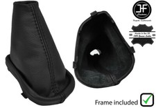 SCHWARZ NAHT HANDBUCH LEDER SCHALTSACK+KUNSTSTOFFRAHME F?R DACIA SANDERO 13-19