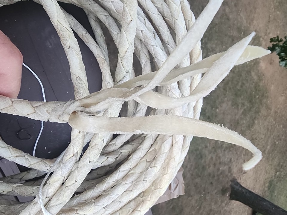 Corde Tressée Riata En Cuir Brut, Environ 70 Pieds, Neuve, Fabrication USA