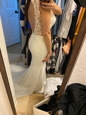 wedding dress ivory 6 Venus lace silk beading