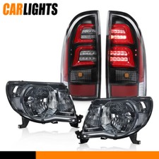 Fit For Toyota 05-11 Tacoma Smokeclear Headlights 3d Led Tube Bar Tail Lights