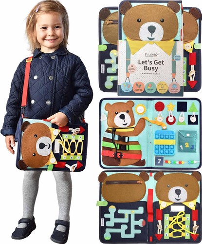 Busy Board Montessori Toys Busy Book for Toddlers 3+ Years Sensory Toys Educa...