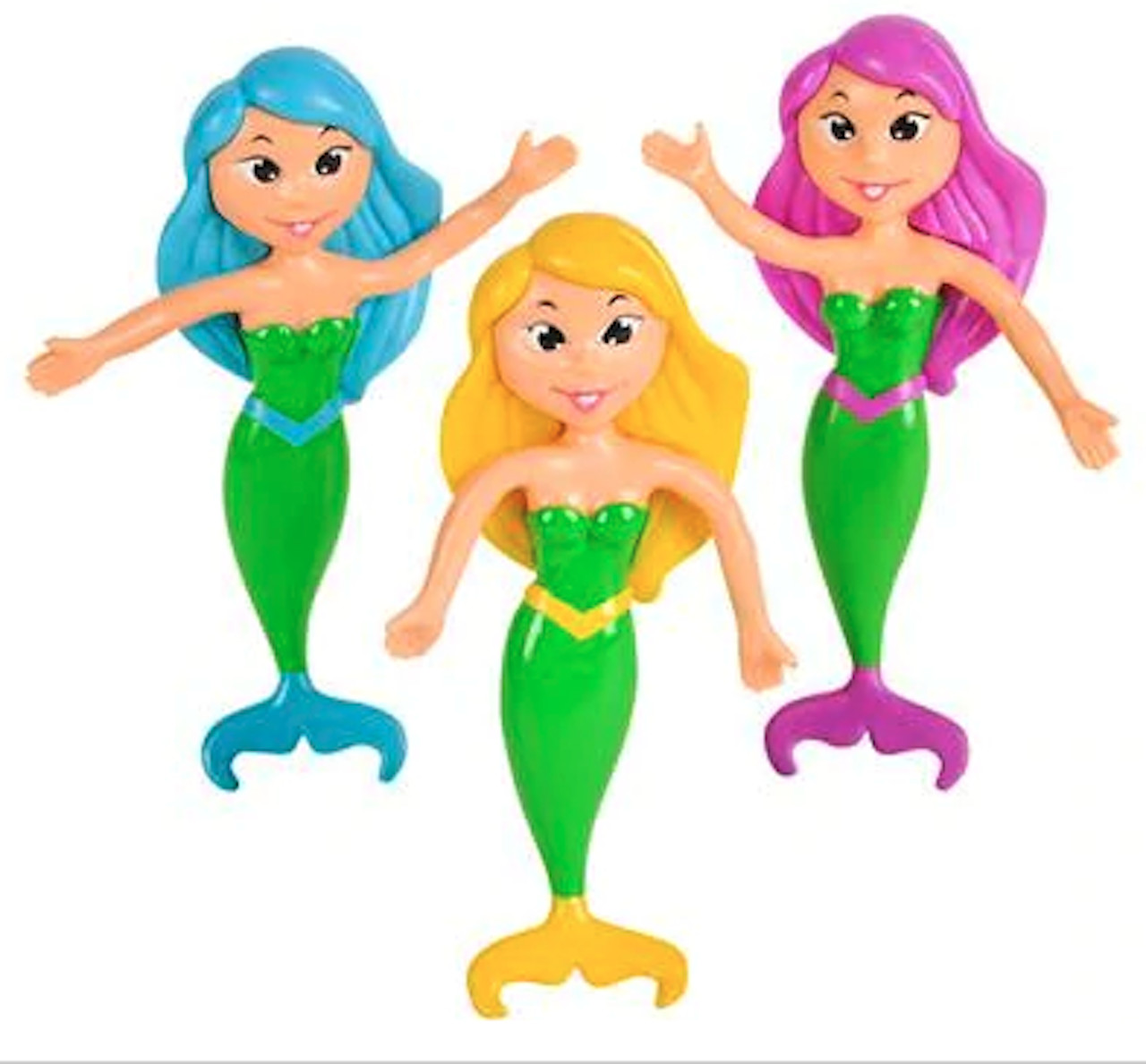 3 BENDABLE MERMAID TOYS 4 INCH asst color prize bend arms legs kids TY506 DOLL