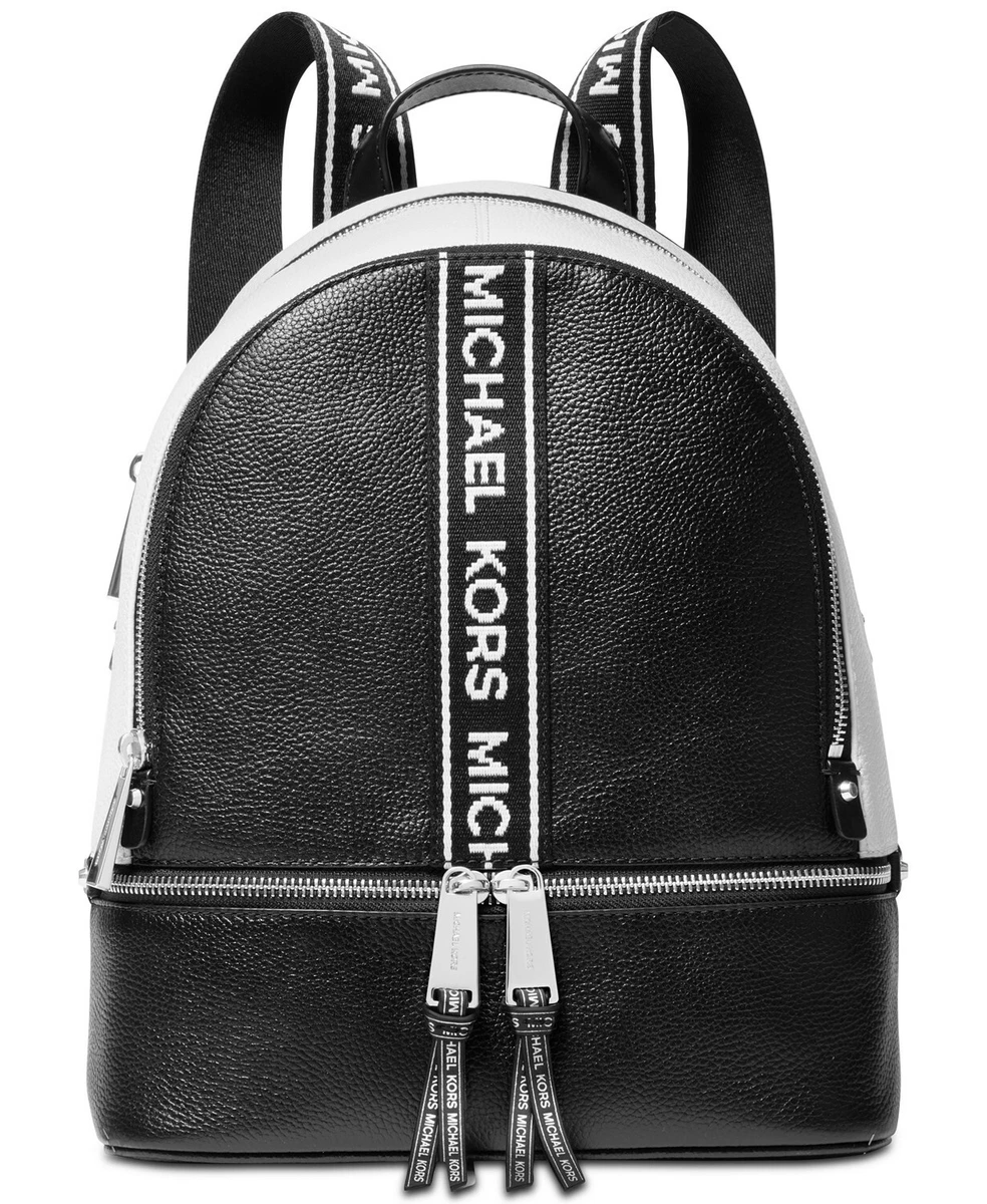 MICHAEL KORS Rhea Zip Logo Pebble Leather Backpack