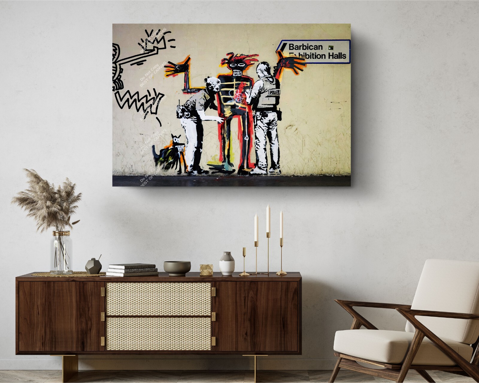 Banksy Basquiat Barbican Graffiti Classic Street Banksy Wall Art Canvas