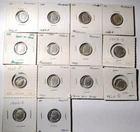 14 Roosevelt Dimes ~ Mixed Lot 1946 to 1964 Ten Cent Coins 90% Silver  MG