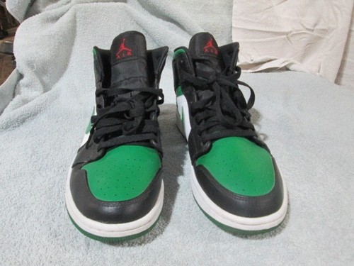 Nike Air Jordan 1 Mid ‘Pine Green’ / ‘Green Toe’ 554724-067 Men’s Size 10 T-19 - Picture 2 of 7