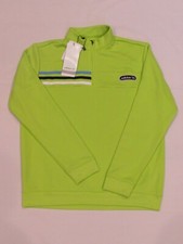 NEW BOYS ADIDAS GOLF FASHION PERFORMANCE 3-STRIPES PULLOVER, MEDIUM, LIMEADE