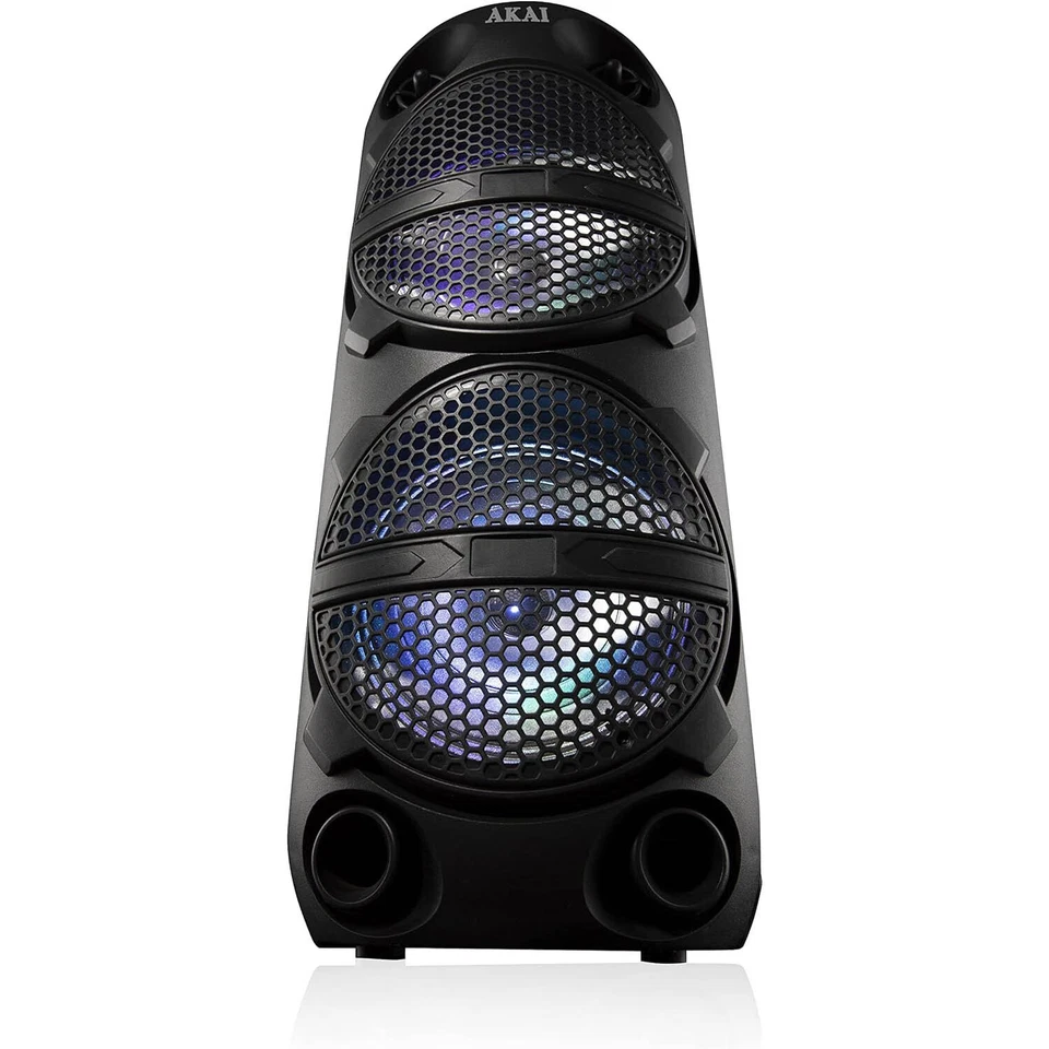 Bluetooth Party Speaker Cylinder Wireless Connectivity Portable Akai 8W Black - Image 2 of 4