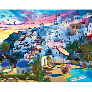 Beautiful Santorini Island City Paint By Numbers Kit For Adults Gift Canvas 16x2 