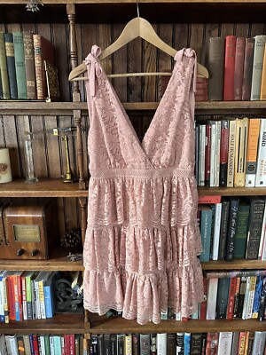 bardot pink lace dress Ruffle Bardot Floral A Line Dress Coral Pink